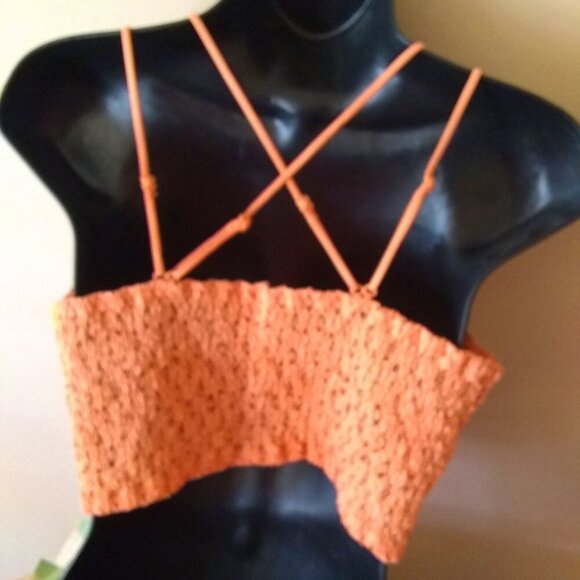 1X Sexy Lace Boudoir Bra & Matched Earrings! Mango Criss-Cross Spaghetti Straps - Picture 4 of 14